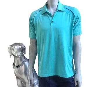adidas Climacool Green Golf Short Sleeve Polo Shirt Men's Size Medium